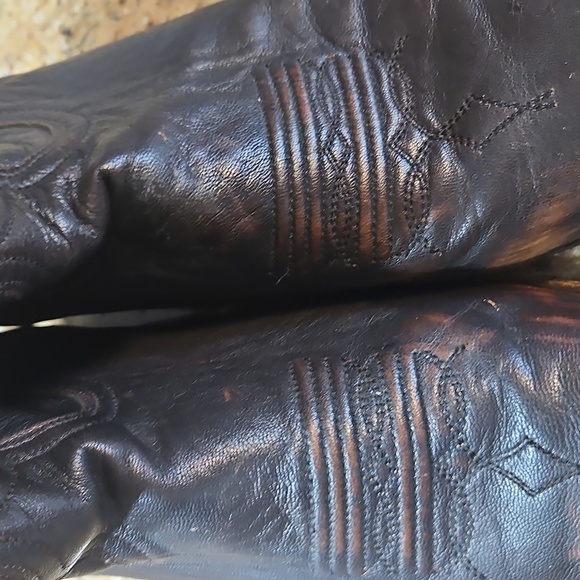 Stetson Black Leather Cowboy Boots - Picture 7 of 7